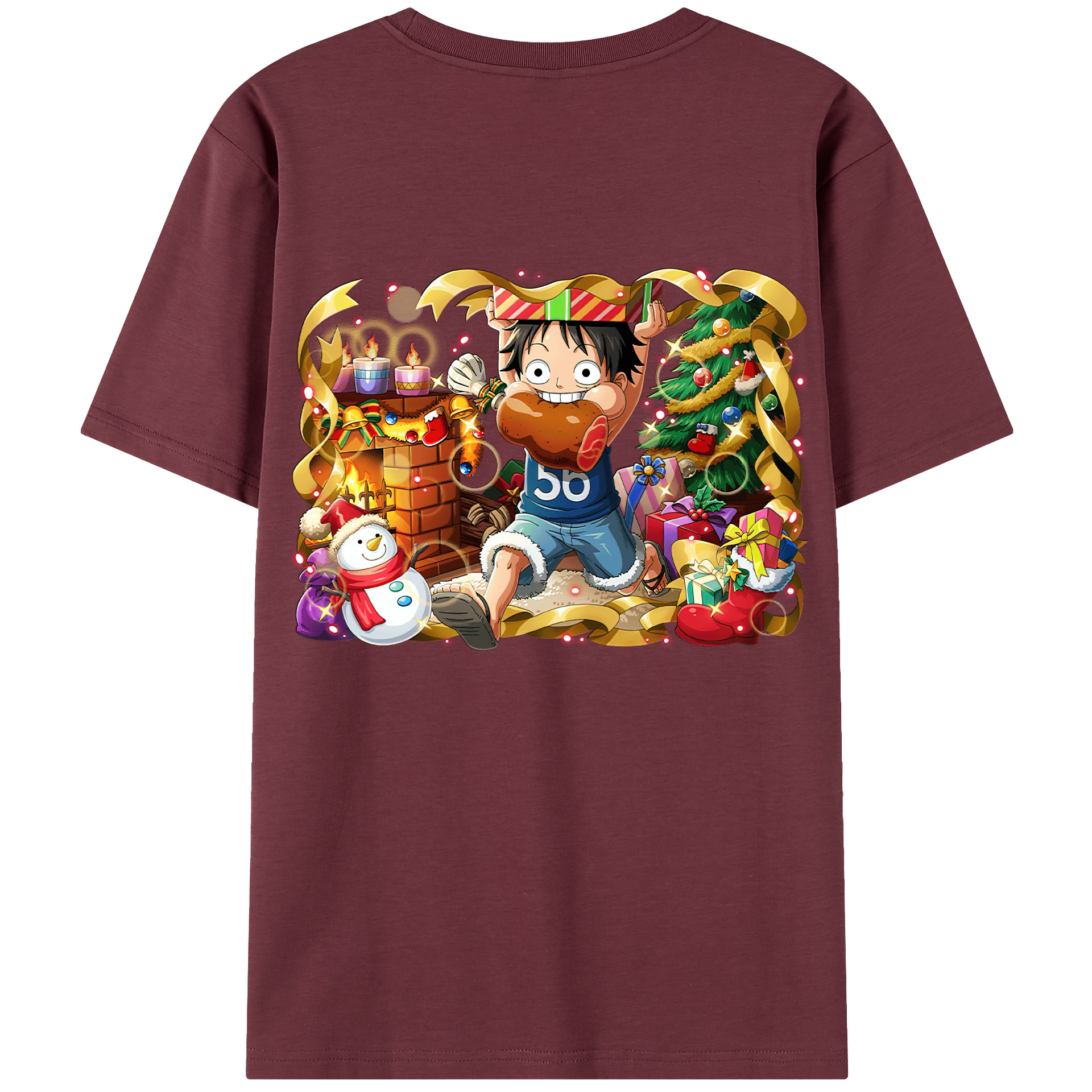 ワンピース モンキー・D・ルフィ ONE PIECE Monkey D. Luffy 綿100％半袖Tシャツ（背面プリント）